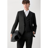 Tiavllya Fashion Men's Black Suits 3 Pieces Notch Lapel Tuxedos (Blazer+Vest+ Pant)