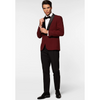 Tiavllya Fashion Men's Burgundy Suit Slim Fit 2 Pieces Shawl Lapel Tuxedo For Wedding (Blazer+Pants)