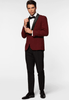 Tiavllya Fashion Men's Burgundy Suit Slim Fit 2 Pieces Shawl Lapel Tuxedo For Wedding (Blazer+Pants)