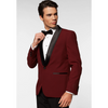 Tiavllya Fashion Men's Burgundy Suit Slim Fit 2 Pieces Shawl Lapel Tuxedo For Wedding (Blazer+Pants)