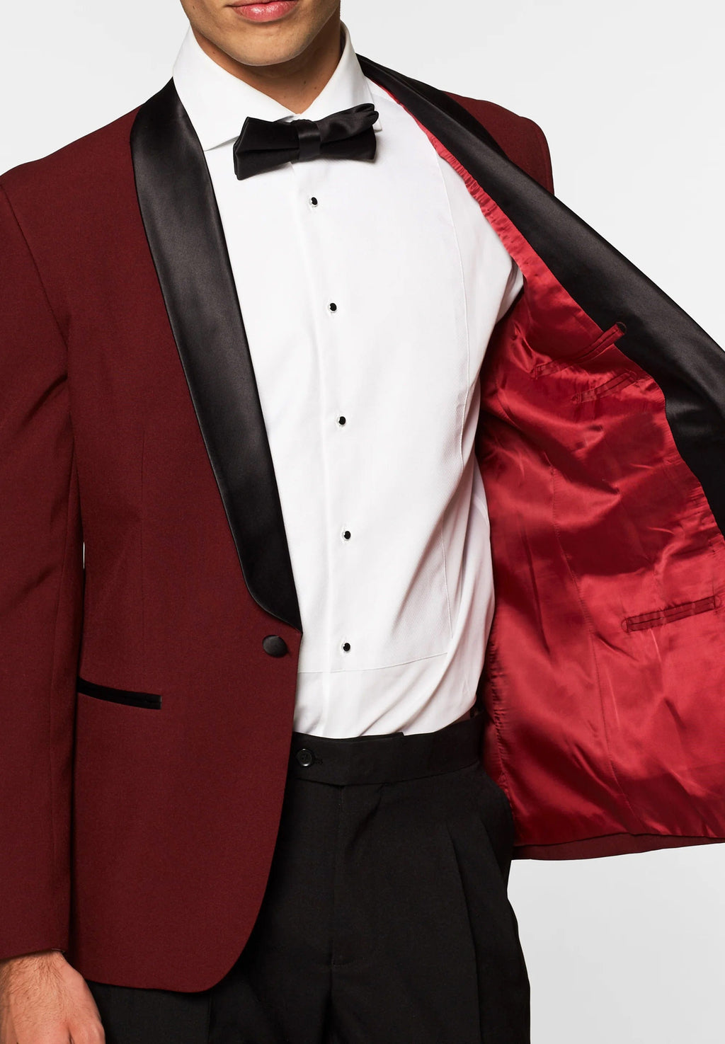 Tiavllya Fashion Men's Burgundy Suit Slim Fit 2 Pieces Shawl Lapel Tuxedo For Wedding (Blazer+Pants)