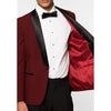 Tiavllya Fashion Men's Burgundy Suit Slim Fit 2 Pieces Shawl Lapel Tuxedo For Wedding (Blazer+Pants)