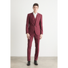Tiavllya Fashion Men's Burgundy Suits 3 Pieces Notch Lapel Tuxedos (Blazer+Vest+ Pant)