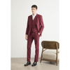 Tiavllya Fashion Men's Burgundy Suits 3 Pieces Notch Lapel Tuxedos (Blazer+Vest+ Pant)