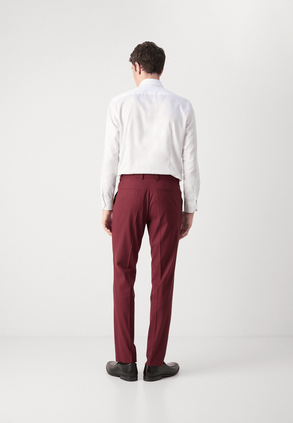 Tiavllya Fashion Men's Burgundy Suits 3 Pieces Notch Lapel Tuxedos (Blazer+Vest+ Pant)