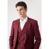 Tiavllya Fashion Men's Burgundy Suits 3 Pieces Notch Lapel Tuxedos (Blazer+Vest+ Pant)