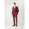 Tiavllya Fashion Men's Burgundy Suits 3 Pieces Notch Lapel Tuxedos (Blazer+Vest+ Pant)