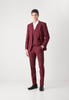 Tiavllya Fashion Men's Burgundy Suits 3 Pieces Notch Lapel Tuxedos (Blazer+Vest+ Pant)