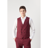 Tiavllya Fashion Men's Burgundy Suits 3 Pieces Notch Lapel Tuxedos (Blazer+Vest+ Pant)