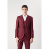 Tiavllya Fashion Men's Burgundy Suits 3 Pieces Notch Lapel Tuxedos (Blazer+Vest+ Pant)