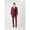 Tiavllya Fashion Men's Burgundy Suits 3 Pieces Notch Lapel Tuxedos (Blazer+Vest+ Pant)
