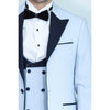 Tiavllya Fashion Men's Double Breasted 3 Pieces Peak Lapel Tuxedos (Blazer+Vest+ Pant)