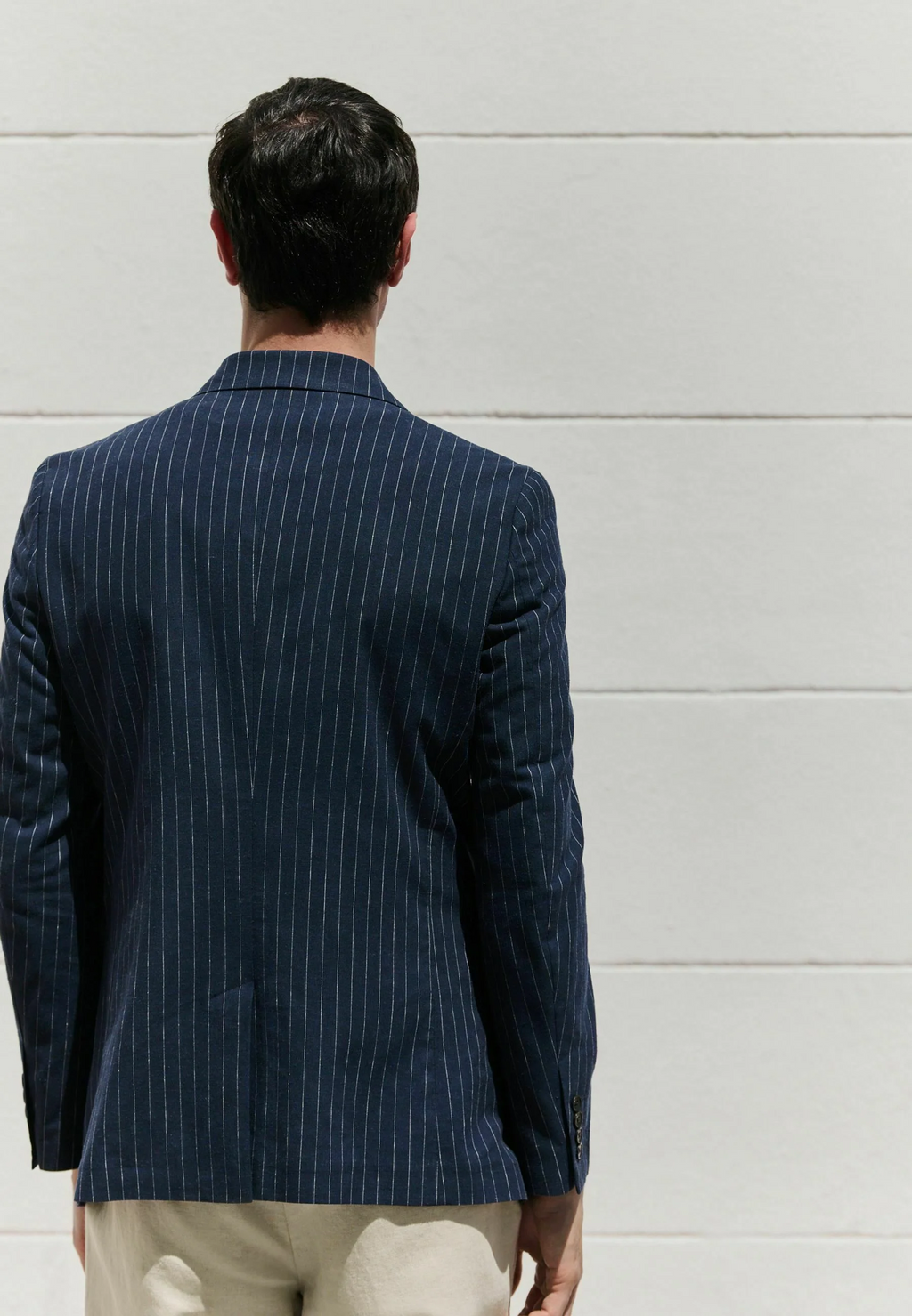 Tiavllya Fashion Men's Jacket Outerwear Slim Fit Striped Peak Lapel Tuxedo Coat