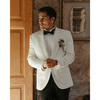Tiavllya Fashion Men's Suit Flat 2 Pieces Shawl Lapel Tuxedo For Prom (Blazer+Pants)