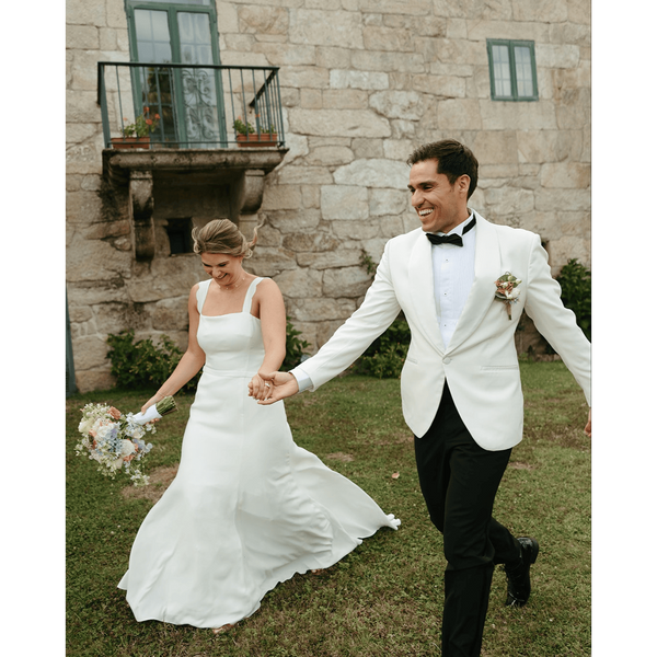 Tiavllya Fashion Men's Suit Flat 2 Pieces Shawl Lapel Tuxedo For Prom (Blazer+Pants)