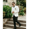 Tiavllya Fashion Men's Suit Flat 2 Pieces Shawl Lapel Tuxedo For Prom (Blazer+Pants)