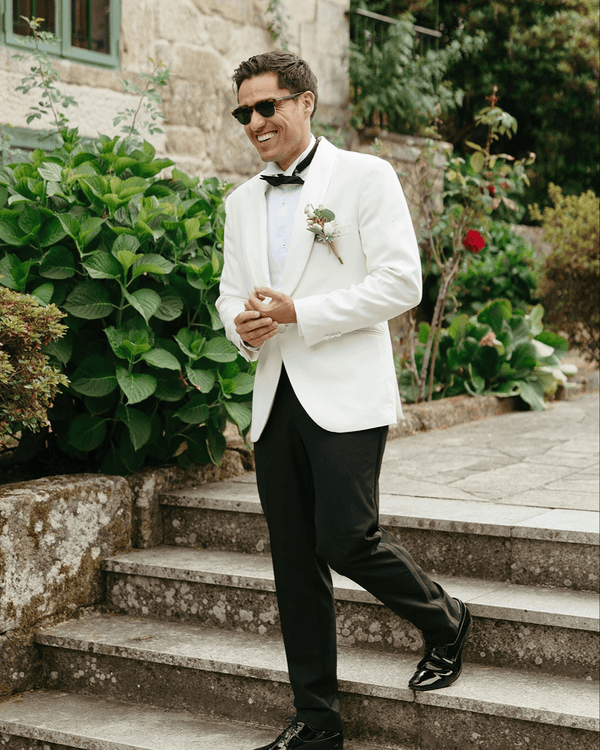 Tiavllya Fashion Men's Suit Flat 2 Pieces Shawl Lapel Tuxedo For Prom (Blazer+Pants)