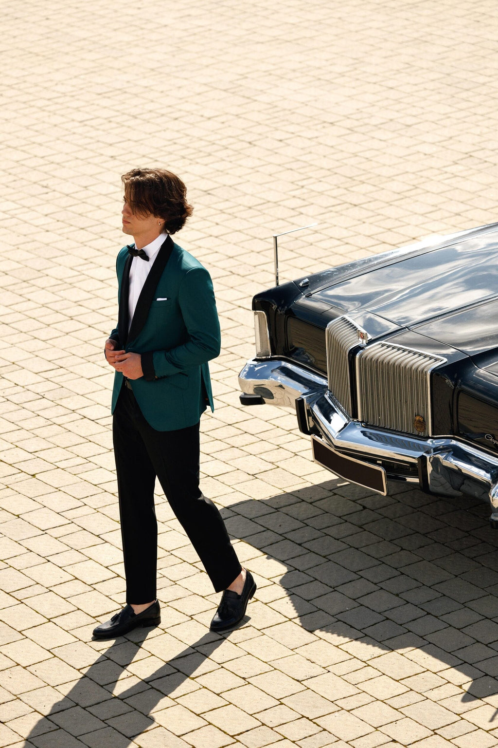 Tiavllya Fashion Men's Suit Flat 2 Pieces Shawl Lapel Tuxedo For Prom (Blazer+Pants)