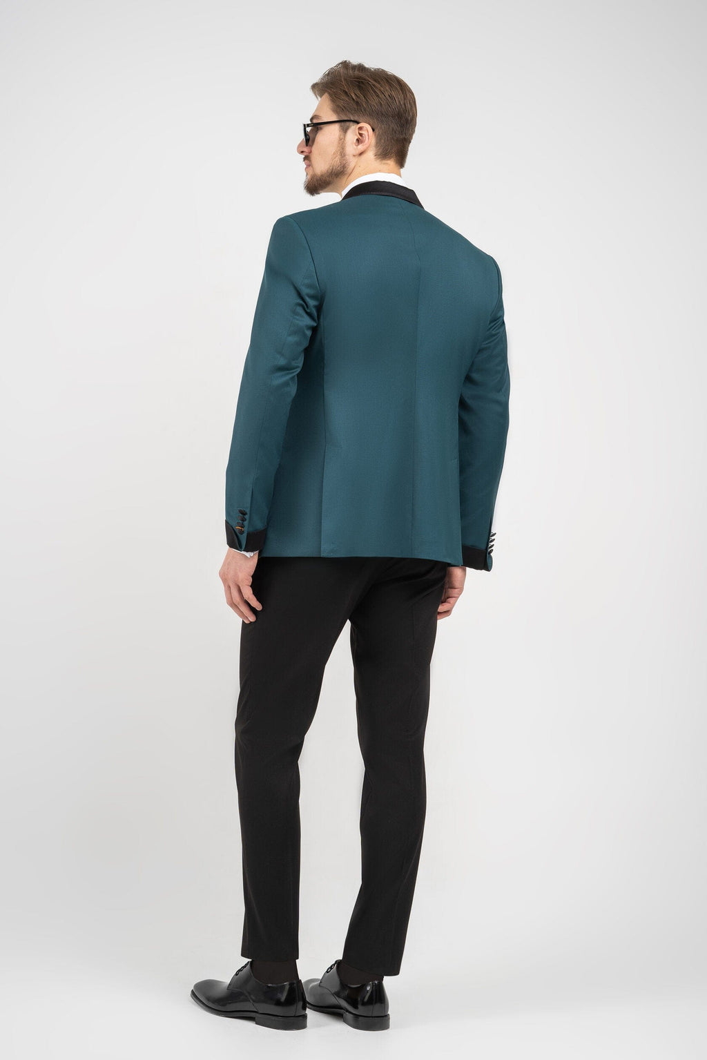 Tiavllya Fashion Men's Suit Flat 2 Pieces Shawl Lapel Tuxedo For Prom (Blazer+Pants)