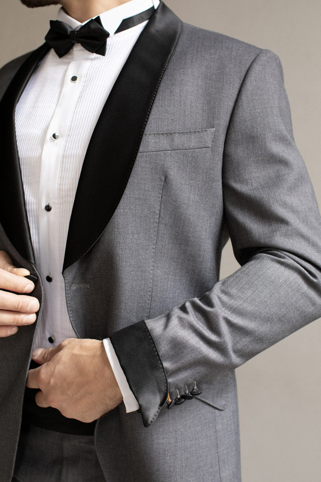 Tiavllya Fashion Men's Suit Flat 2 Pieces Shawl Lapel Tuxedo For Prom (Blazer+Pants)