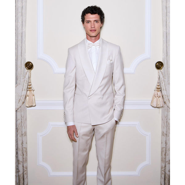 Tiavllya Fashion Men's Suit Flat 2 Pieces Shawl Lapel Tuxedo For Prom (Blazer+Pants)