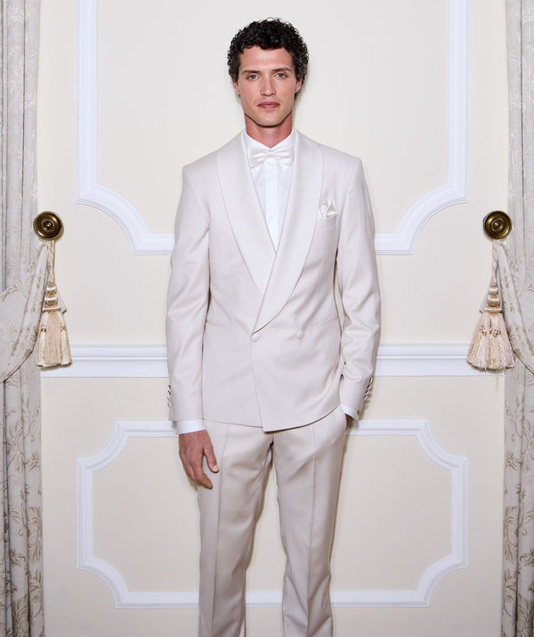 Tiavllya Fashion Men's Suit Flat 2 Pieces Shawl Lapel Tuxedo For Prom (Blazer+Pants)