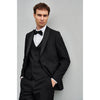 Tiavllya Fashion Men's Suit Flat 3 Pieces Shawl Lapel Tuxedo For Prom (Blazer+vest+Pants)