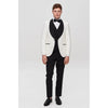 Tiavllya Fashion Men's Suit Flat 3 Pieces Shawl Lapel Tuxedo For Prom (Blazer+vest+Pants)