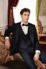 Tiavllya Fashion Men's Suit Flat 3 Pieces Shawl Lapel Tuxedo For Prom (Blazer+vest+Pants)