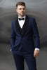 Tiavllya Fashion Men's Suit Flat 3 Pieces Shawl Lapel Tuxedo For Prom (Blazer+vest+Pants)