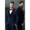 Tiavllya Fashion Men's Suit Flat 3 Pieces Shawl Lapel Tuxedo For Prom (Blazer+vest+Pants)