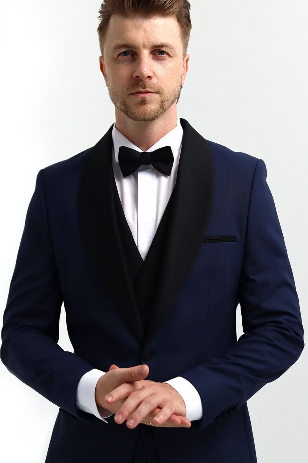 Tiavllya Fashion Men's Suit Flat 3 Pieces Shawl Lapel Tuxedo For Prom (Blazer+vest+Pants)