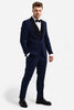 Tiavllya Fashion Men's Suit Flat 3 Pieces Shawl Lapel Tuxedo For Prom (Blazer+vest+Pants)