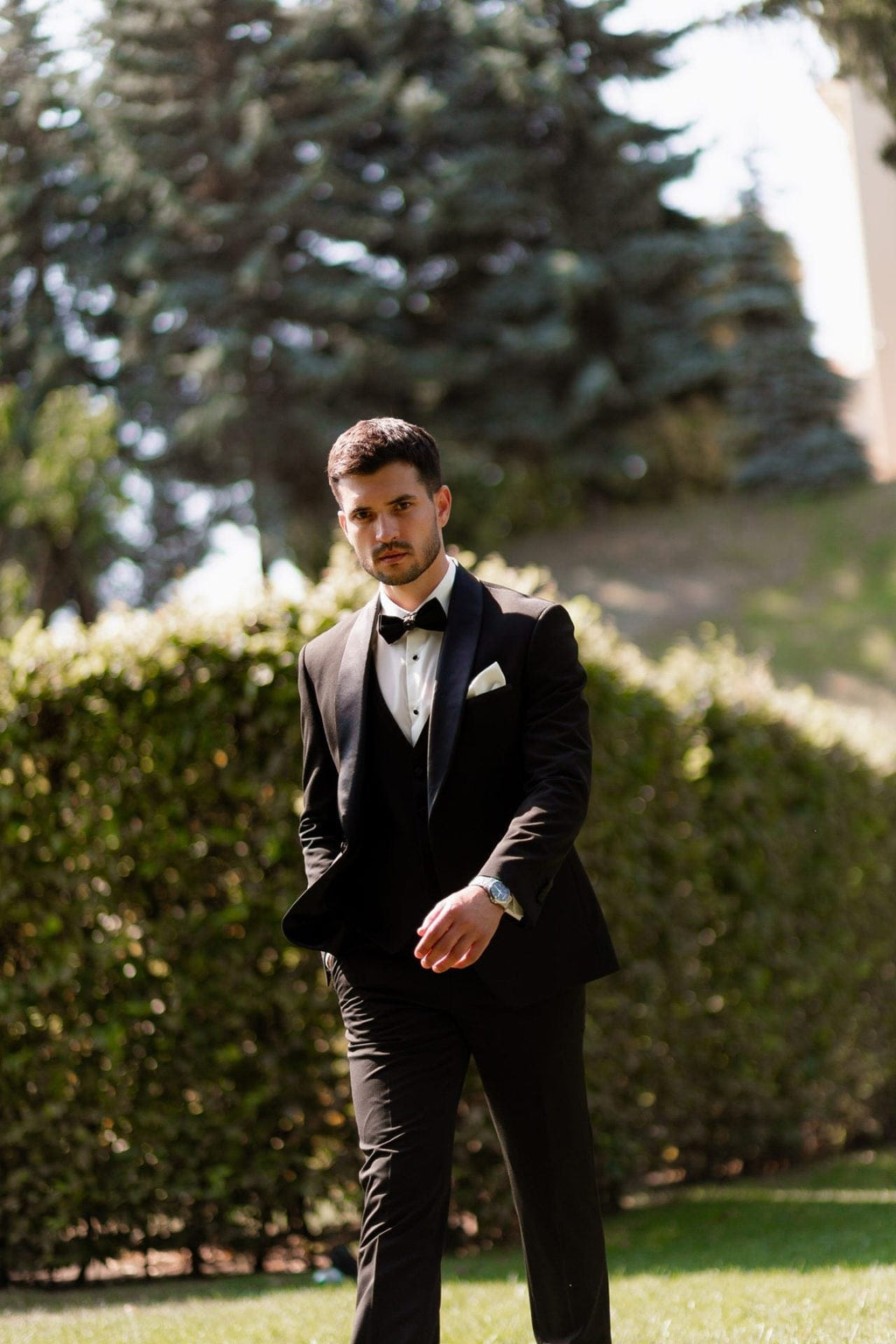 Tiavllya Fashion Men's Suit Flat 3 Pieces Shawl Lapel Tuxedo For Prom (Blazer+vest+Pants)