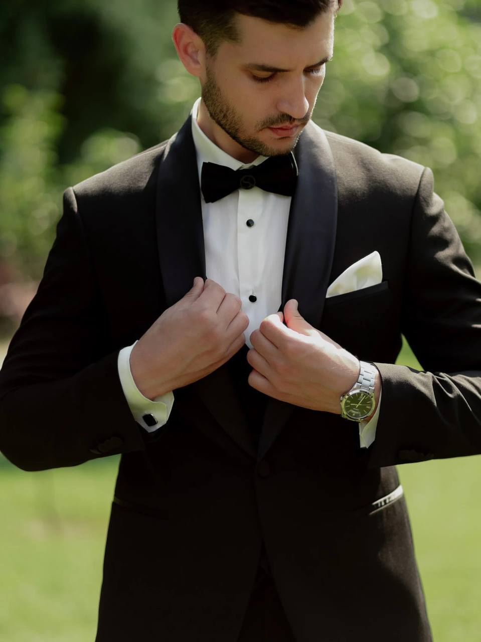 Tiavllya Fashion Men's Suit Flat 3 Pieces Shawl Lapel Tuxedo For Prom (Blazer+vest+Pants)