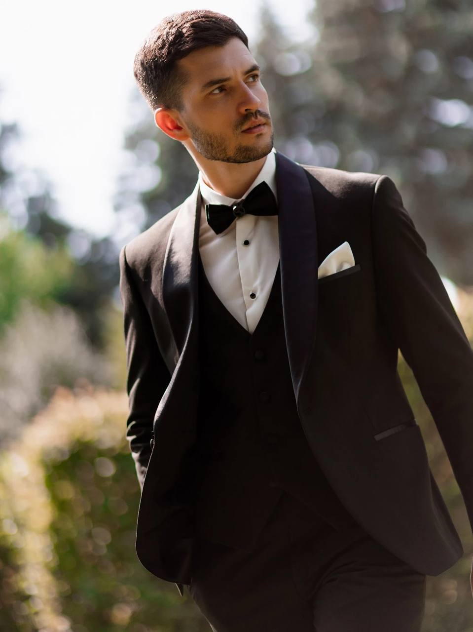 Tiavllya Fashion Men's Suit Flat 3 Pieces Shawl Lapel Tuxedo For Prom (Blazer+vest+Pants)