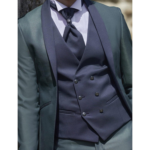 Tiavllya Fashion Men's Suit Flat 3 Pieces Shawl Lapel Tuxedo For Prom (Blazer+vest+Pants)