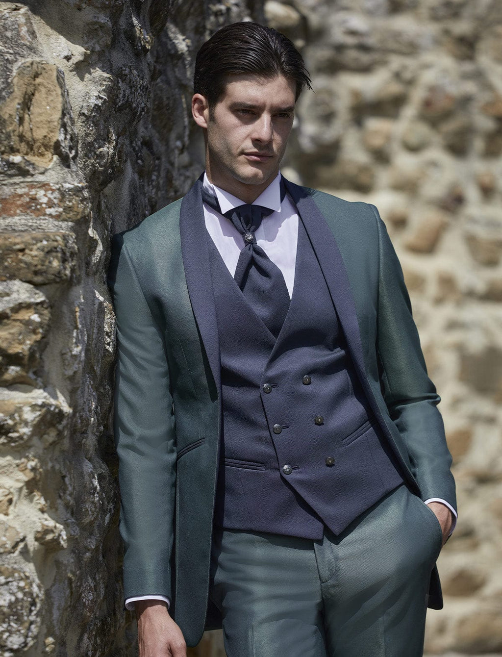 Tiavllya Fashion Men's Suit Flat 3 Pieces Shawl Lapel Tuxedo For Prom (Blazer+vest+Pants)