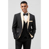 Tiavllya Fashion Men's Suit Flat 3 Pieces Shawl Lapel Tuxedo For Prom (Blazer+vest+Pants)