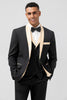 Tiavllya Fashion Men's Suit Flat 3 Pieces Shawl Lapel Tuxedo For Prom (Blazer+vest+Pants)