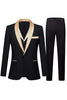 Tiavllya Fashion Men's Suit Flat 3 Pieces Shawl Lapel Tuxedo For Prom (Blazer+vest+Pants)