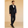 Tiavllya Fashion Men's Suit Flat 3 Pieces Shawl Lapel Tuxedo For Prom (Blazer+vest+Pants)