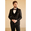 Tiavllya Fashion Men's Suit Flat 3 Pieces Shawl Lapel Tuxedo For Prom (Blazer+vest+Pants)