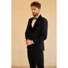 Tiavllya Fashion Men's Suit Flat 3 Pieces Shawl Lapel Tuxedo For Prom (Blazer+vest+Pants)