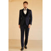 Tiavllya Fashion Men's Suit Flat 3 Pieces Shawl Lapel Tuxedo For Prom (Blazer+vest+Pants)