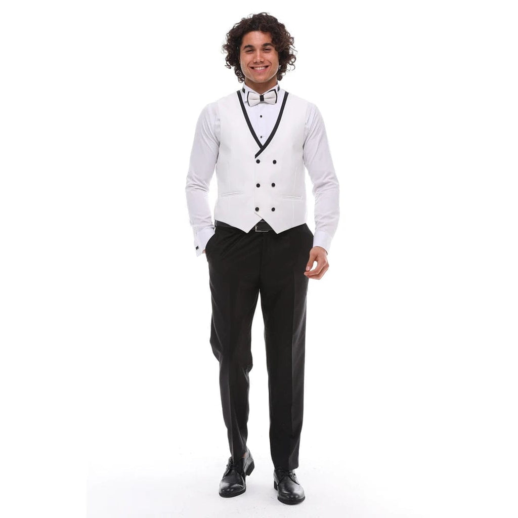Tiavllya Fashion Men's Suit Flat 3 Pieces Shawl Lapel Tuxedo For Prom (Blazer+vest+Pants)