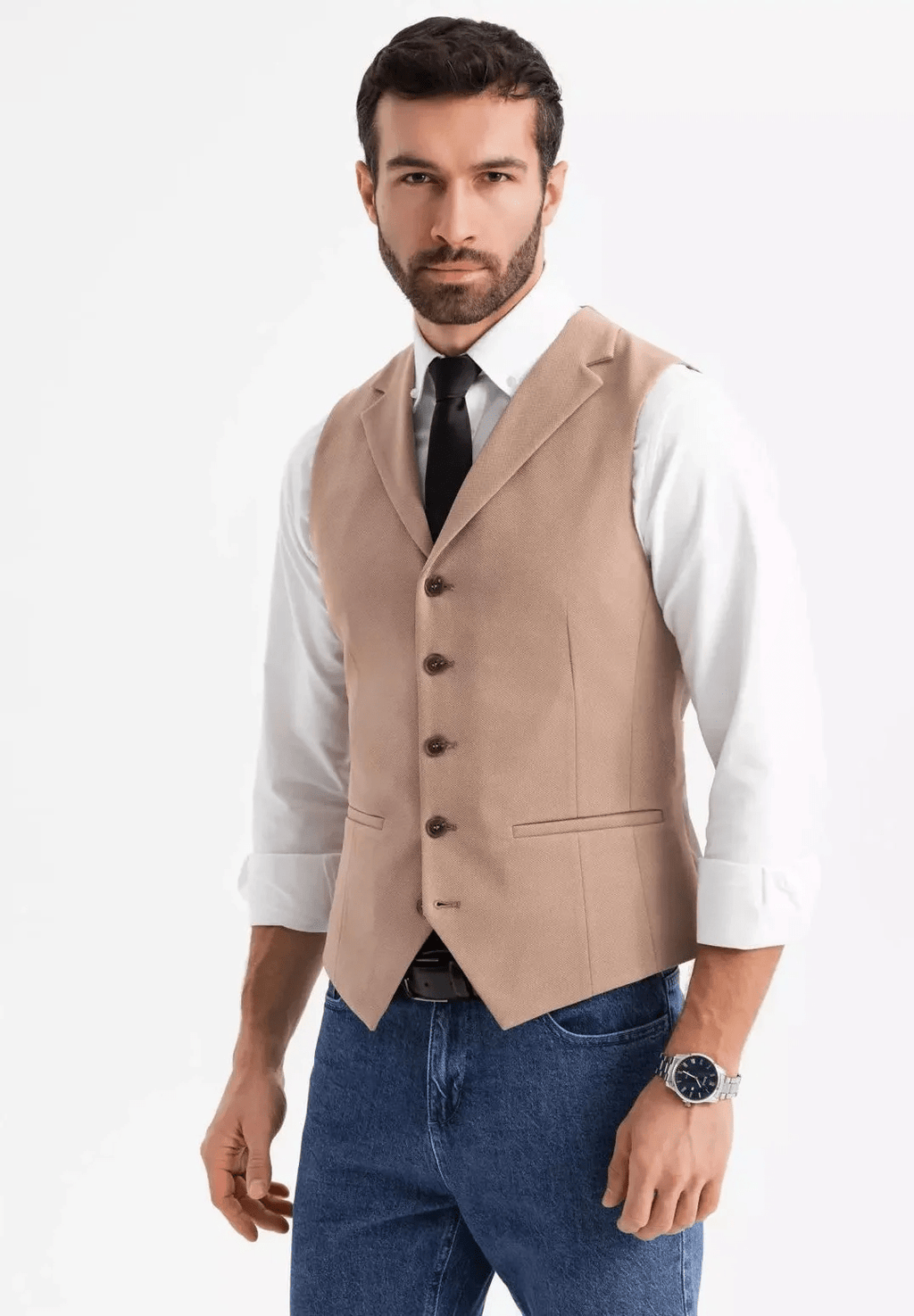 Tiavllya Fashion Men's Suit Vest Regular Fit Notch Lapel Waistcoat Wedding