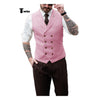 Tiavllya Fashion Men's Suit Vest Regular Fit Peak Lapel Waistcoat Wedding