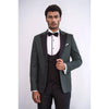 Tiavllya Fashion Men's Suits 3 Pieces Peak Lapel Tuxedos (Blazer+Vest+ Pant)