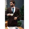 Tiavllya Fashion Men's Suits Coffee 3 Pieces Peak Lapel Tuxedos (Blazer+Vest+ Pant)